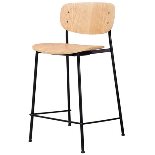 Lathos Barstool Low 950mm Ash Veneer Natural/Black