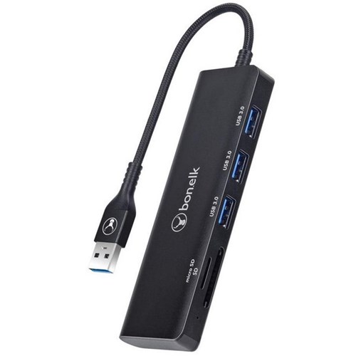 Bonelk Long-Life USB-A 5-in-1 Multiport Hub Black