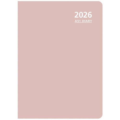 OfficeMax A51 1/2 Hour Appointments Diary A5 1 Day Per Page 2026 Pink