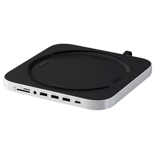 Satechi Hub & Stand With NVMe SSD Enclosure For Mac Mini Studio Silver/Black