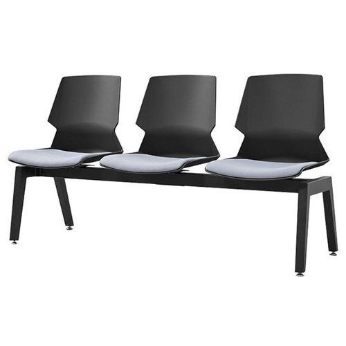 Sylex Prism 3 Seat Beam Chair Black/Grey