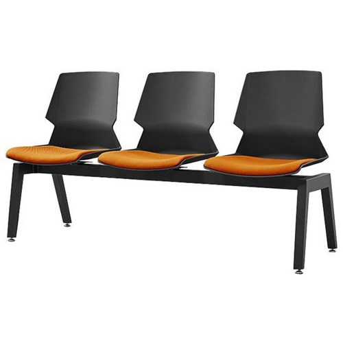 Sylex Prism 3 Seat Beam Chair Black/Orange
