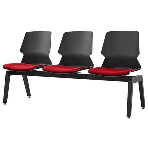 Sylex Prism 3 Seat Beam Chair Black/Red