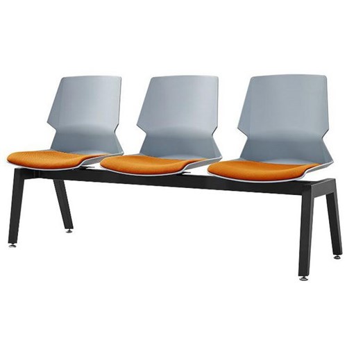 Sylex Prism 3 Seat Beam Chair Grey/Orange