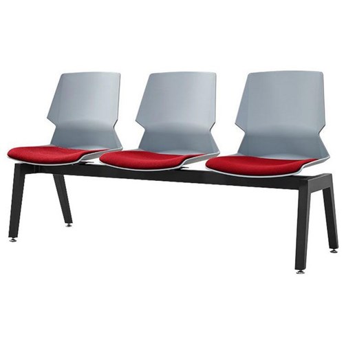 Sylex Prism 3 Seat Beam Chair Grey/Red