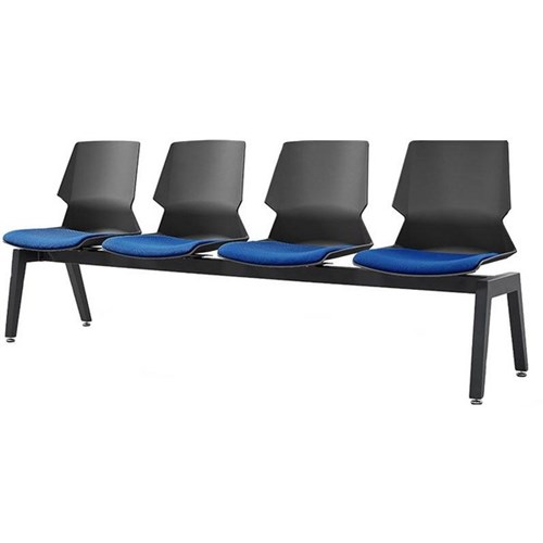 Sylex Prism 4 Seat Beam Chair Black/Blue