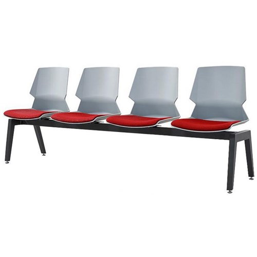 Sylex Prism 4 Seat Beam Chair Grey/Red