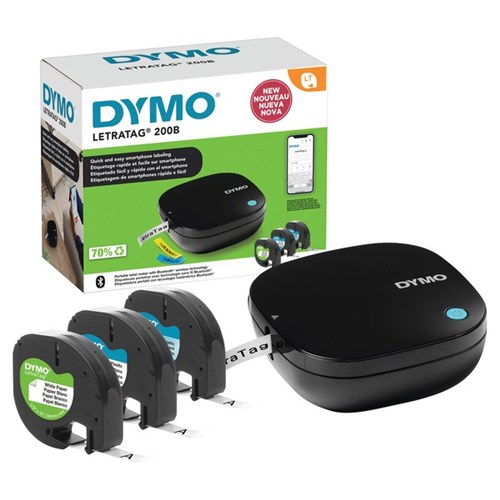 Dymo LetraTag 200B Portable Label Maker & Tape Bundle