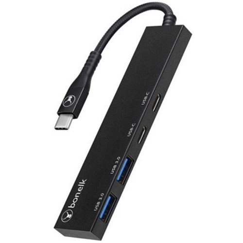 Bonelk Long-Life USB-C 4-in-1 Multiport Slim Hub Black