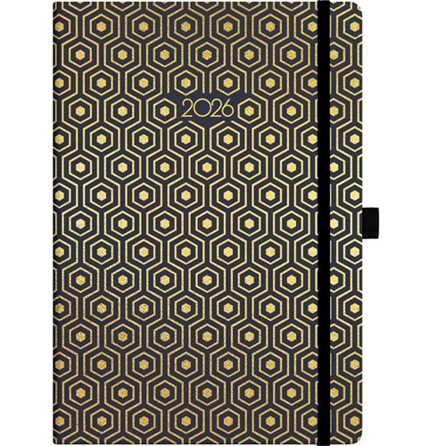 Collins A51 Diary A5 Day Per Page 2026 Foil Geometric Assorted Designs
