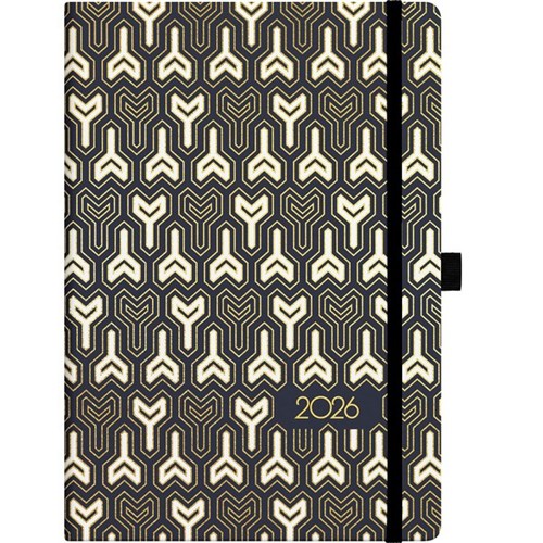 Collins A51 Diary A5 Day Per Page 2026 Foil Geometric Assorted Designs