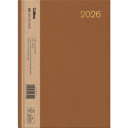 Collins A53 Diary A5 Week To View 2026 Enviro Assorted Colours