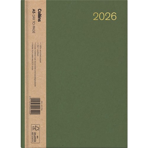 Collins A53 Diary A5 Week To View 2026 Enviro Assorted Colours