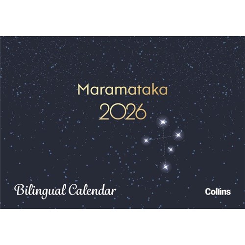Collins Rosebank Wall Calendar A4 2026 Bilingual English/Maori