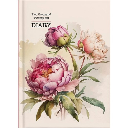 Collins A51 Diary A5 Day Per Page 2026 Vintage Peony