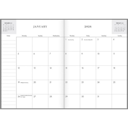 Collins B5 Executive Monthly Planner 2026 Black