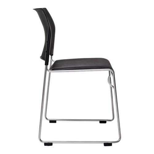 Maxim Visitor Chair Black/Silver (Min. Order Qty 4)