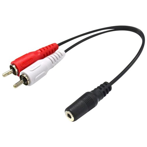Dynamix Stereo 3.5mm Female to 2 RCA Male Cable 0.2m