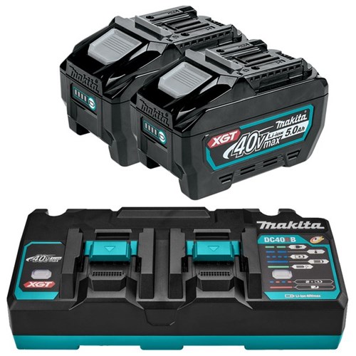 Makita XGT 5.0AH 40V Lithium-Ion Battery & Charger Starter Pack