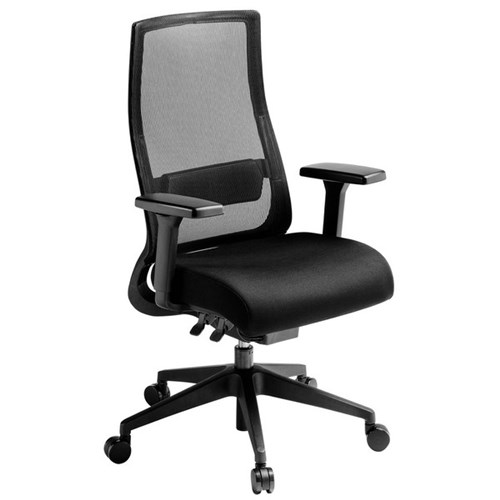 Eden Joe Synchro Chair High Back With Arms Mesh Back Black