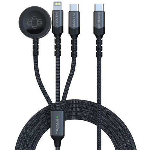 Promate 5-in-1 Multi Connector Charging Cable 1.5m