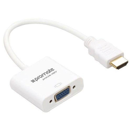 Promate HDMI Male to VGA Female Display Adapter White