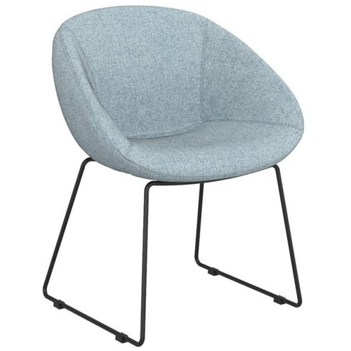 Camellia Sofa Chair Sled Base Reef Fabric/Blue