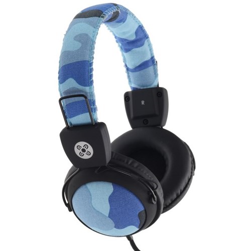 Moki Camo Headphones With In-Line Microphone Blue