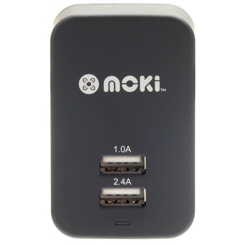 Moki Dual USB Wall Charger Black