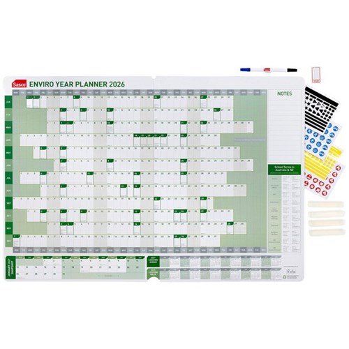 Sasco Enviro Year Planner 870x610mm 2026
