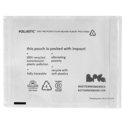 POLLAST!C Ocean Bound Plastic Labelopes Small 150x115mm, Pack of 500