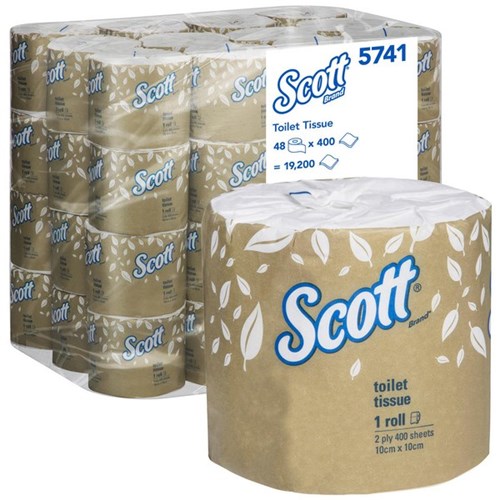 Scott 5741 Toilet Tissue Wrapped 2 Ply, Carton of 48 Rolls