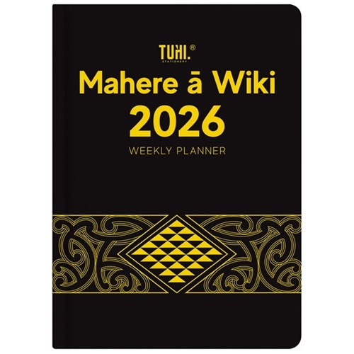 Tuhi A43 Premium Bilingual Diary A4 Week To View Mahere a Wiki 2026 Black/Gold