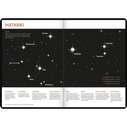 Tuhi B53 Premium Bilingual Diary Week To View Mahere a Wiki 2026 Black/Gold