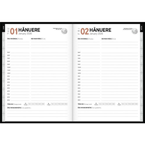 Tuhi A41 Bilingual Diary A4 Day Per Page Rataka 2026 Rangi