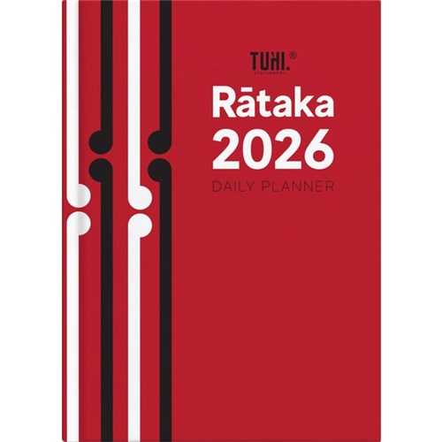 Tuhi A51 Bilingual Diary A5 Day Per Page Rataka 2026 Red Koru