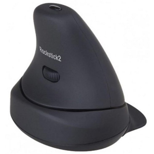 Fingerless Wireless Click Mouse Vertical Rockstick Black