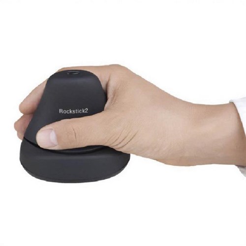 Fingerless Wireless Click Mouse Vertical Rockstick Black