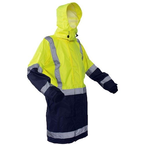 Caution StormPro Day/Night Hi Vis Rain Jacket Yellow/Navy