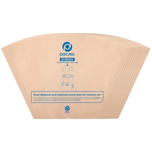 Pacvac Velo 2nd Generation Paper Vacuum Bags, Pack of 10