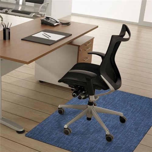 Advance Matting PET Carpet on Rubber Chair Mat 900x1200mm Blue