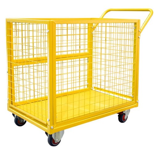 Richmond Wheel Full Mesh Stock Picking Trolley 900x600mm Yellow