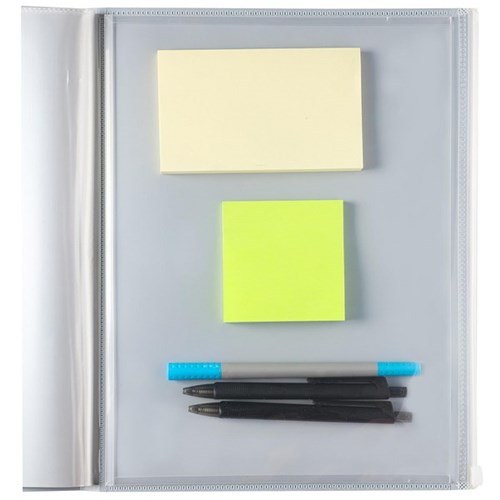 FM New Gen A4 Display Book 20 Pocket with Zip Pocket Gunmetal Black