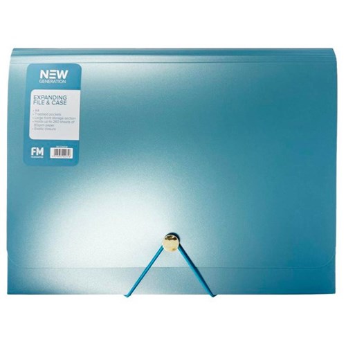 FM New Gen A4 Expanding Case File 7 Pocket Ocean Blue