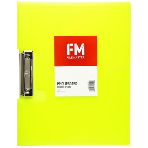 FM Vivid A4 Side Opening Clipboard Yellow
