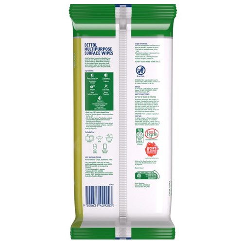 Dettol Multipurpose Disinfectant Wipes Crisp Apple, Pack of 110