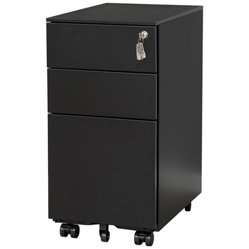 Mobile Slim 3 Drawer Black