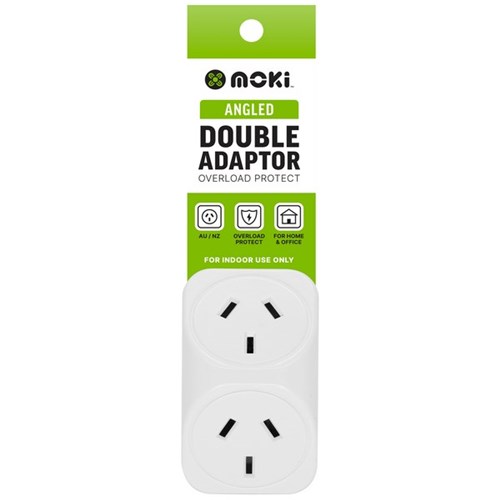 Moki Angled Double Adapter White