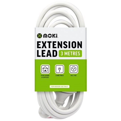 Moki Extension Lead 3m White