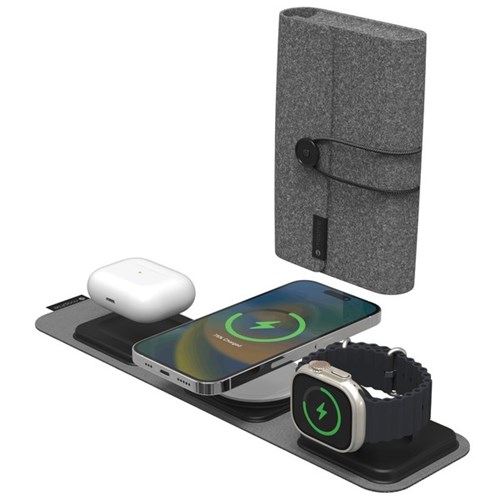 Mophie MagSafe Universal Wireless 3-In-1 Travel Charger Black